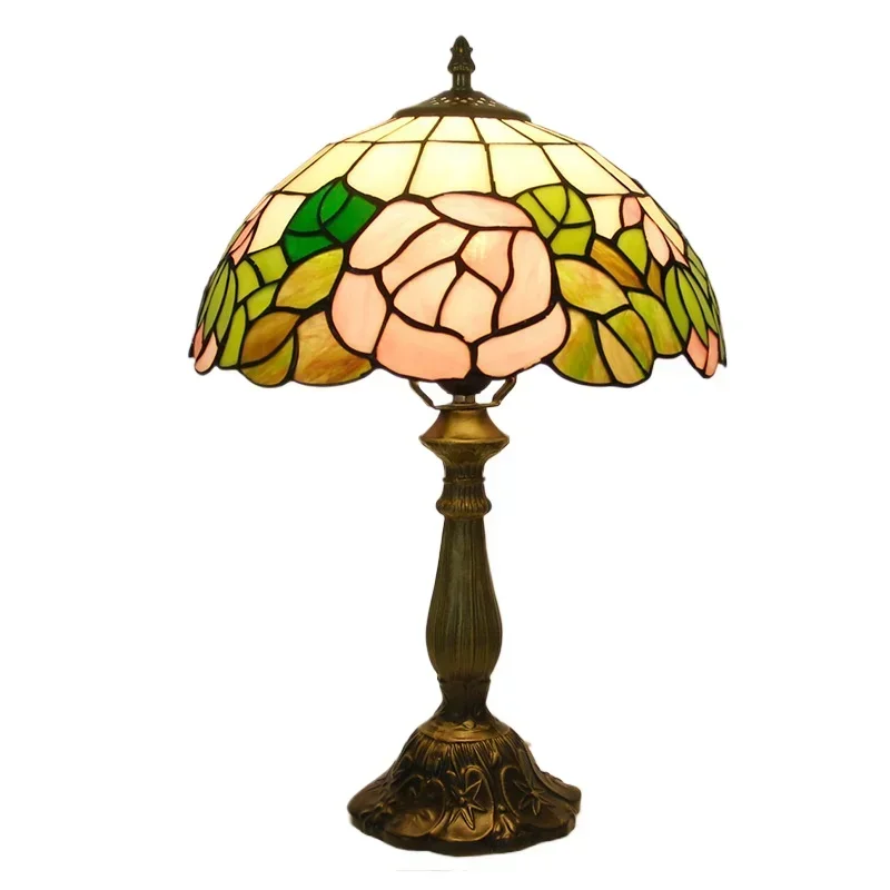 12inch 30cm Retro Hummingbird Stained Glass Tiffany Table Lamp Study Bar Hotel Bedside Desk Lamp