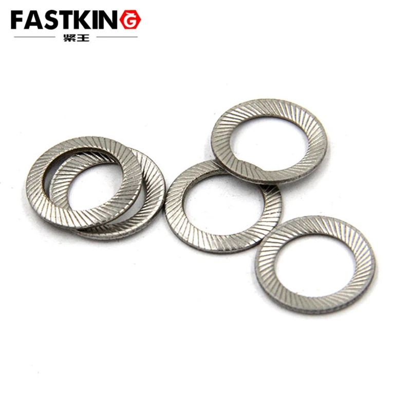 1-50Pcs/Bag  M3-M14 SUS304 Lock Washer DIN9250 Double Ridges Teeth Spacer Washer , Anti-Skid Gasket