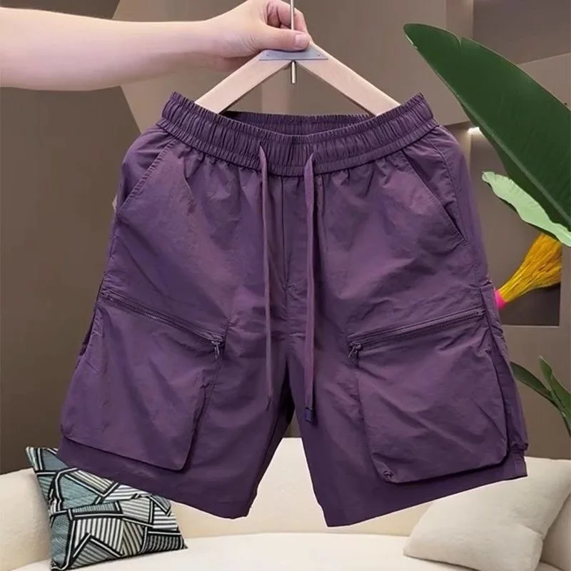 Summer Thin Men's Multi-ket Breathable Qui-Dry Outdoor Casual orts Workwear Four-Quarter Length Five-Quarter Pants