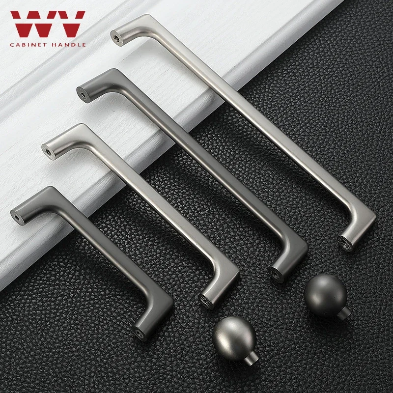 

YM Silver Kitchen Cabinet Storage Handles 96-320mm Dressers Cupboard Closet Wardrobe Door Drawer Knobs Furniture Hardware Pulls