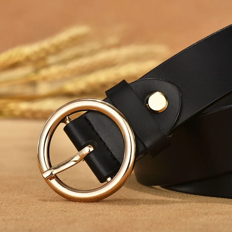 

2021 модели пятна круглая пряжка ретро ремень женский простой старинный натуральный кожаный ремень для дам 3,0 см Ins ветер круглый ремень