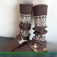 Warm Christmas Knitted Fair Isle Leg Warmers Snowflake Retro Versatile Christmas Socks Mermaid Socks Breathable Sweat Absorbent