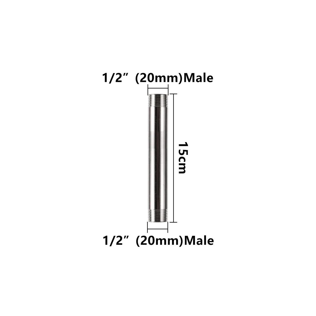 1Pc Edelstahl Doppel Außengewinde Verlängerung Rohr 1/2 "3/4" 1 "Garten Bewässerung Haushalt Dusche Wasser Rohr joint 8 ~ 30cm Lange – Detail 14