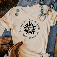 Supernatural t shirt women comic Japanese top female harajuku clothes