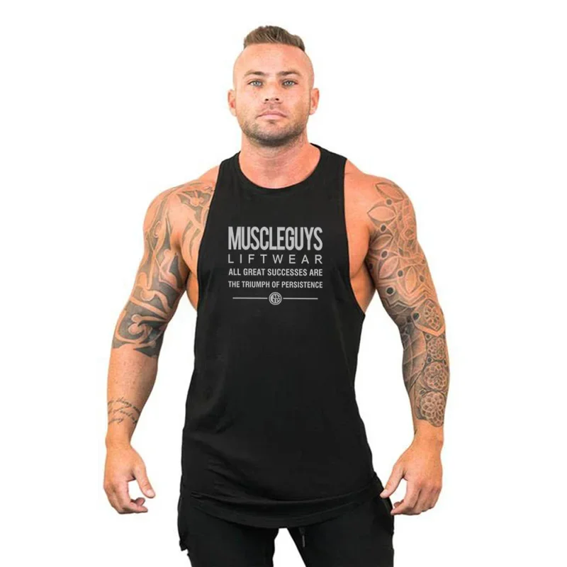 Summer Men Gym Workout Pumping iron Clothing Bodybuilding Vest Fitness Tank  Brand High Quality Sports Sleeveless Cotton T-Shirt