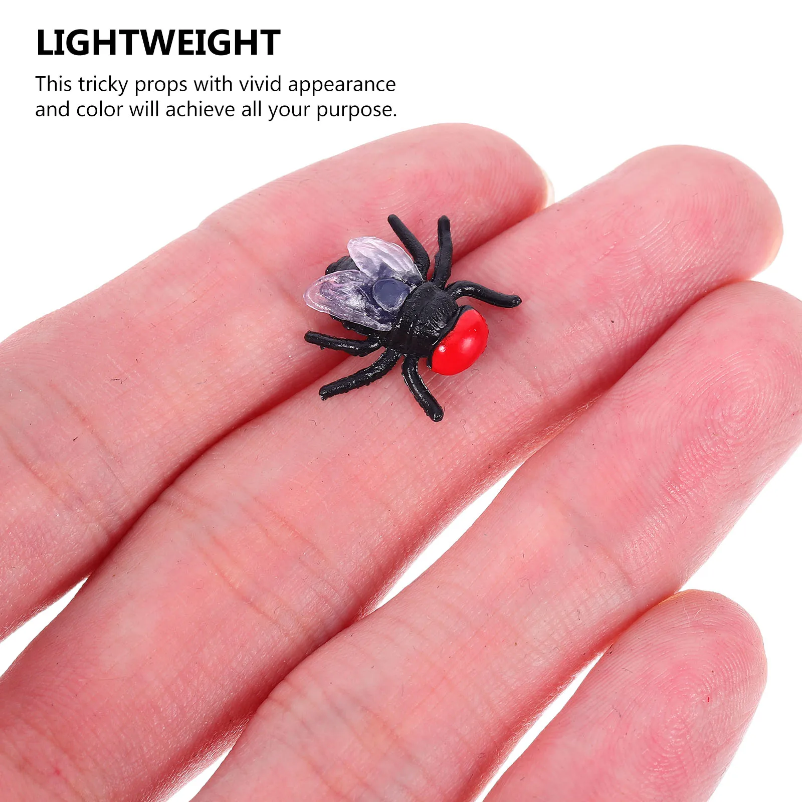 

50 Pcs Simulated Fly Props Halloween Prank Insect Toys Funny April Fool's Day Realistic Office