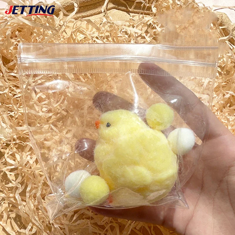 Squishy Chicken Kawaii Handmade Silicone Soft Flocked Yellow Chicken Seal Soft Chicken Kids Birthday Gift Toy Cute Squishy Chick