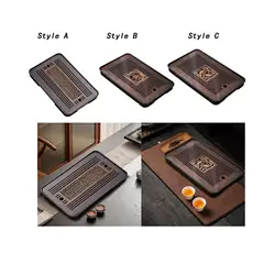 Bamboo Tea Tray with Water Storage, Simple, Tea Set Accessory Kungfu Tea Table, Drainage for Household Office Home
