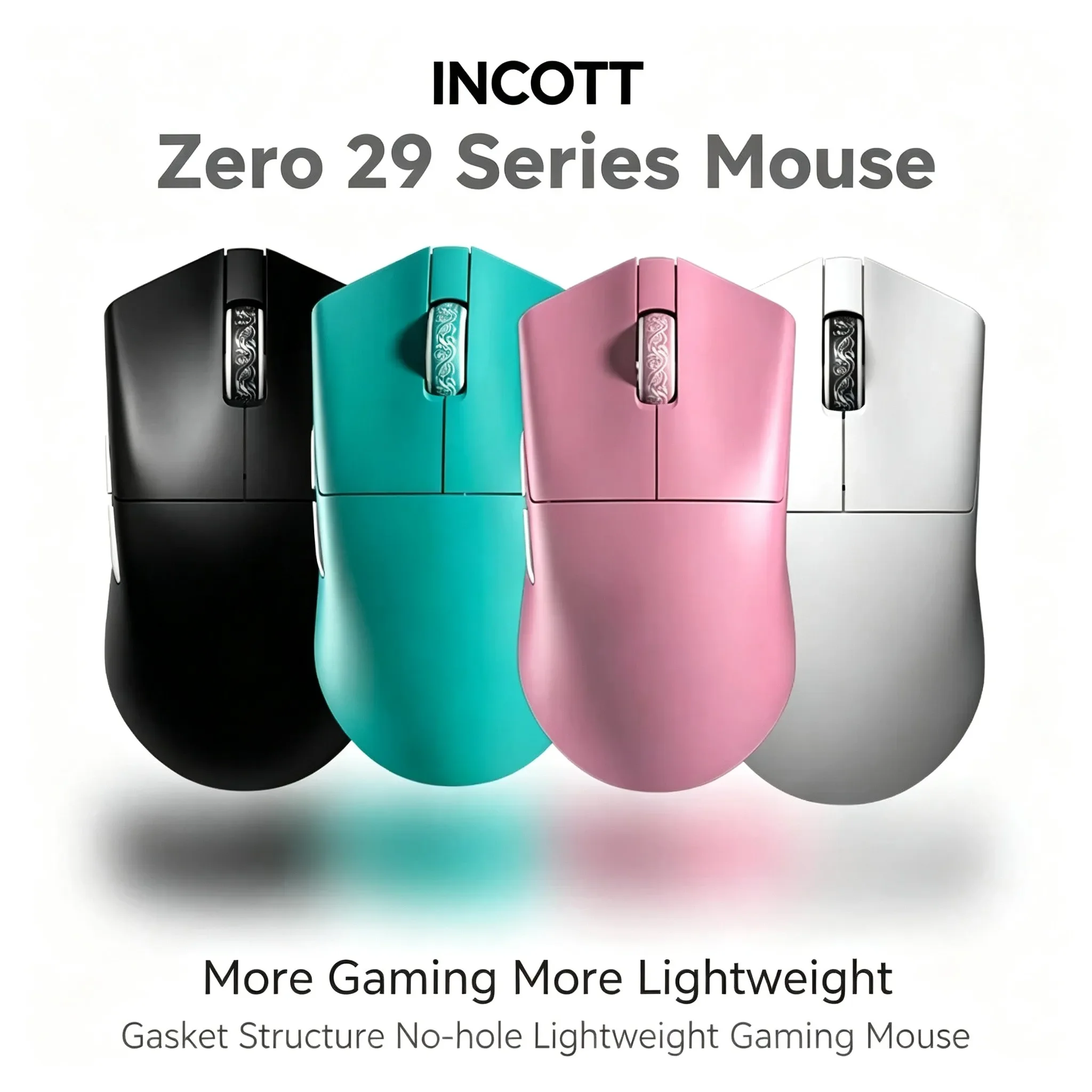 Incott 029 PRO 8K PAW3950 Tri-Mode Wireless Gaming Mouse 34g Ultra Lightweight 26000DPI Ergonomic RGB Macro for PC E-sports Gift