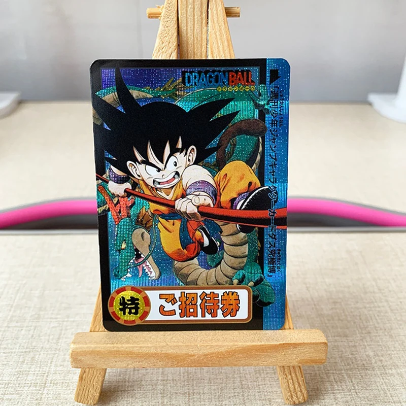 1Pcs Anime Dragon Ball DIY ACG Desktop Battle Game Son Goku Laser Refraction Foil Collectible Card Christmas Birthday Toy Gift