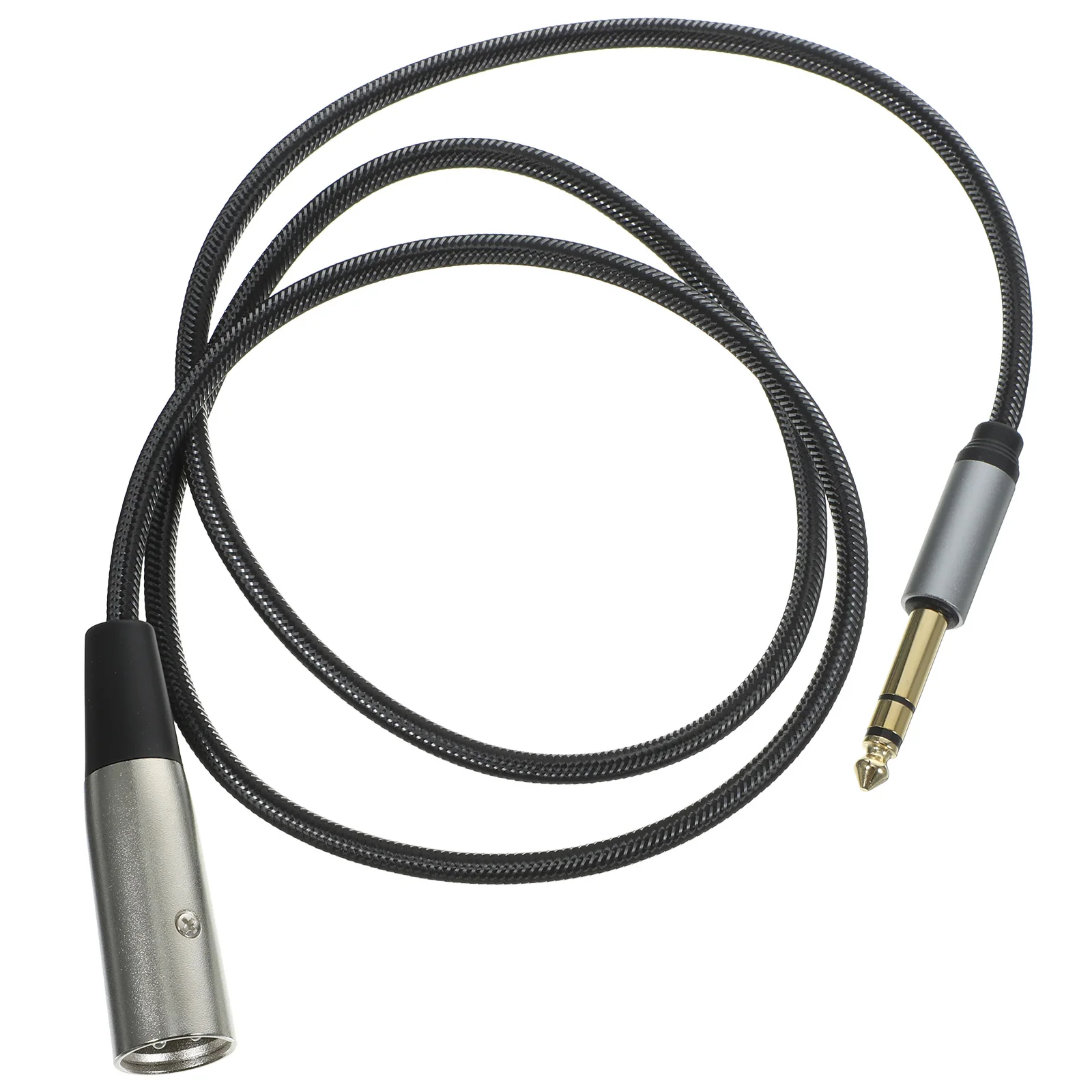 

Converter Cable Adapter Microphone Cord Durable Nylon Braid Anti-Interference High Fidelity Sound Black for Mixer