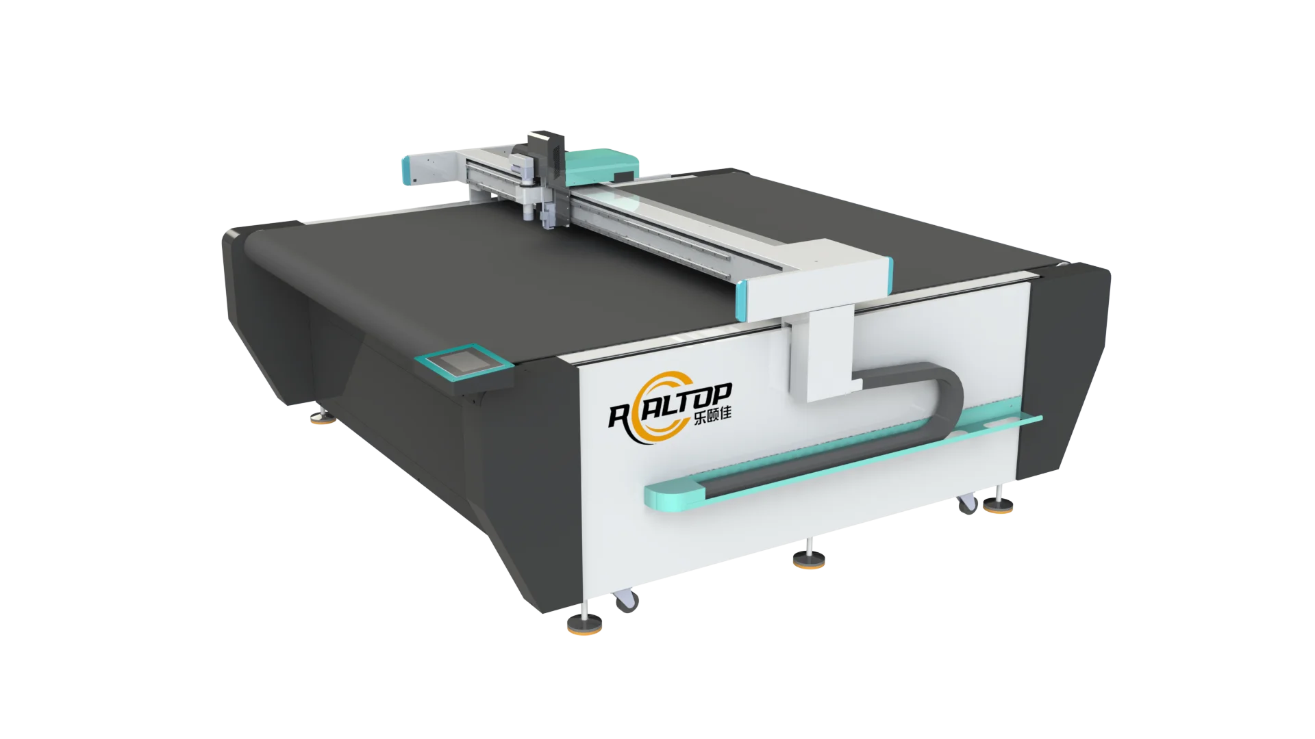 Realtop 6040 1070 Fully Automatic Cutting Machine Oscillating Knife Kiss Knife V-groove Cut Corrugated Boxes Labels Cartoon Boar