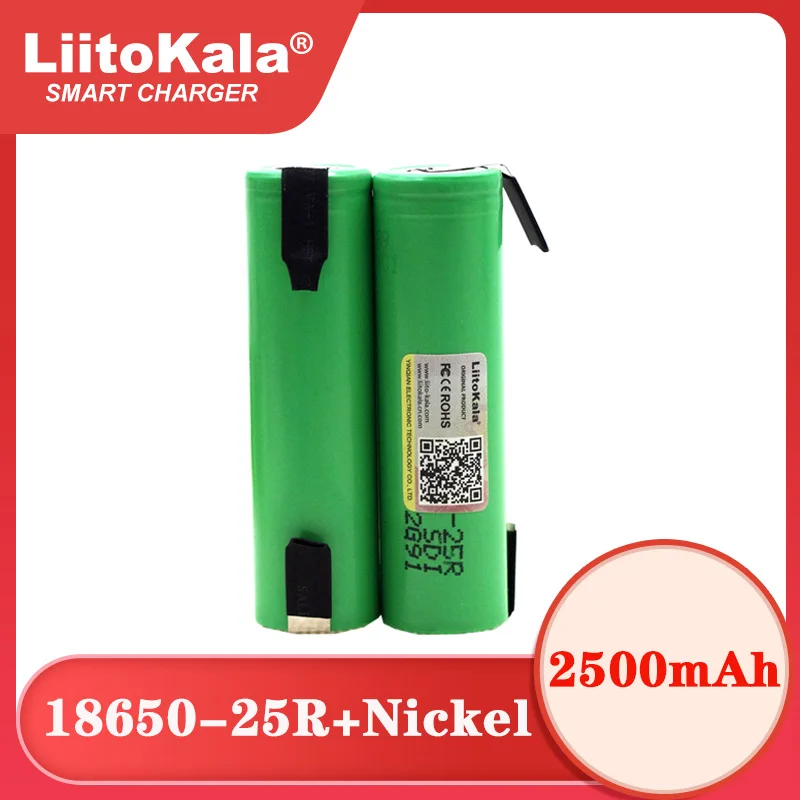 

Liitokala New Original 18650 2500mAh battery INR1865025R 3.6V discharge 20A dedicated Power battery + DIY Nickel sheet