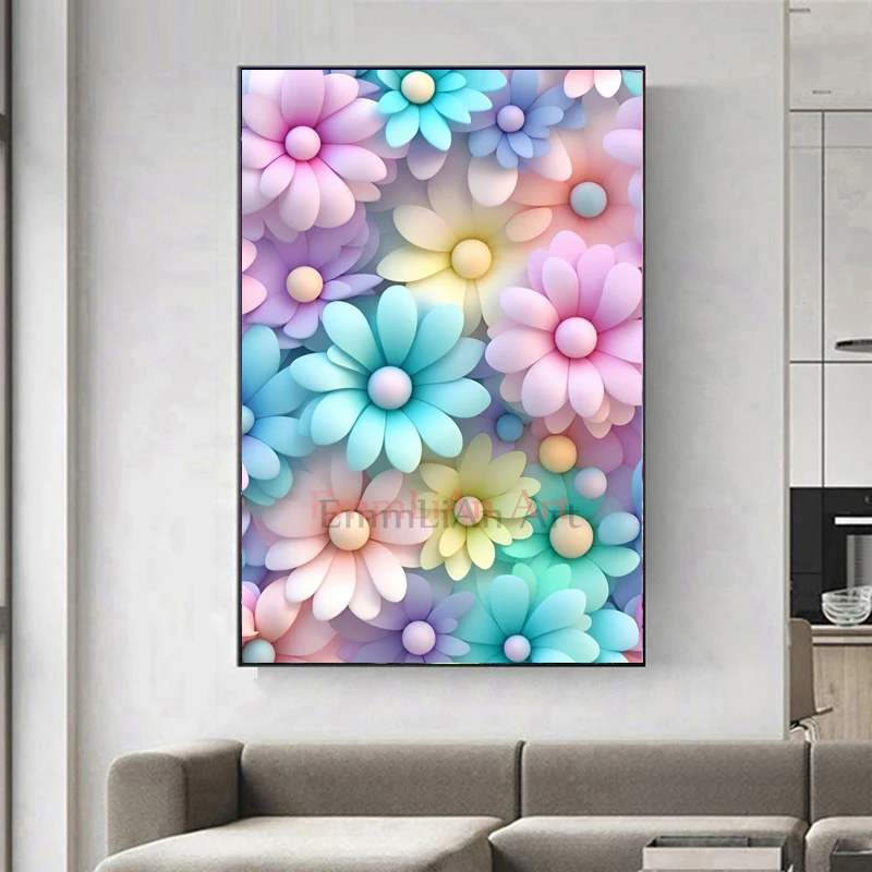 2025 NEW Full Fairy Dust Drill Diamond Mosaic Art Flower AB Square Crystal Diamond Painting Heart Wall Decoration Craft Kit - Image 3