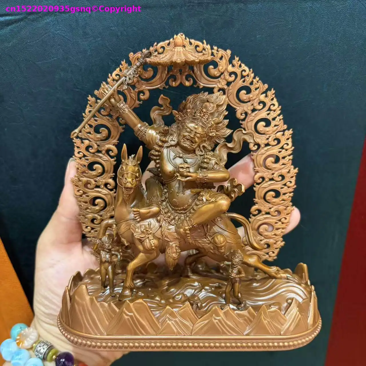 Special offer Buddhist statue Rare Exquisite Buddha statue Glorious Goddess Lhamo copper carving altar tibetan family worship