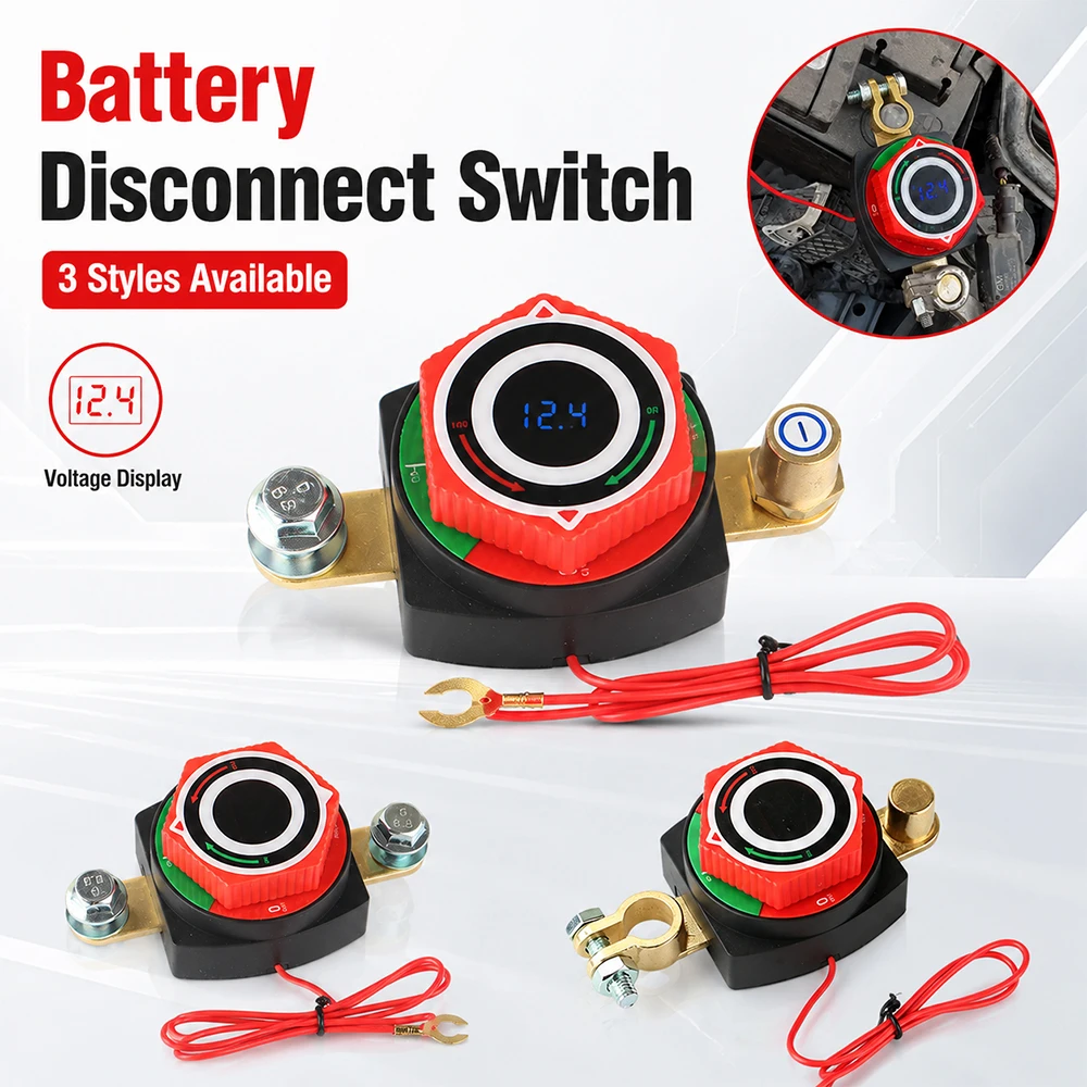 Seitenmontierter digitaler Batterietrennschalter DC5-80V mit LED-Voltmeter 275A Auto-Killschalter Ein-Aus-Batterietrennschalter – Detail 1