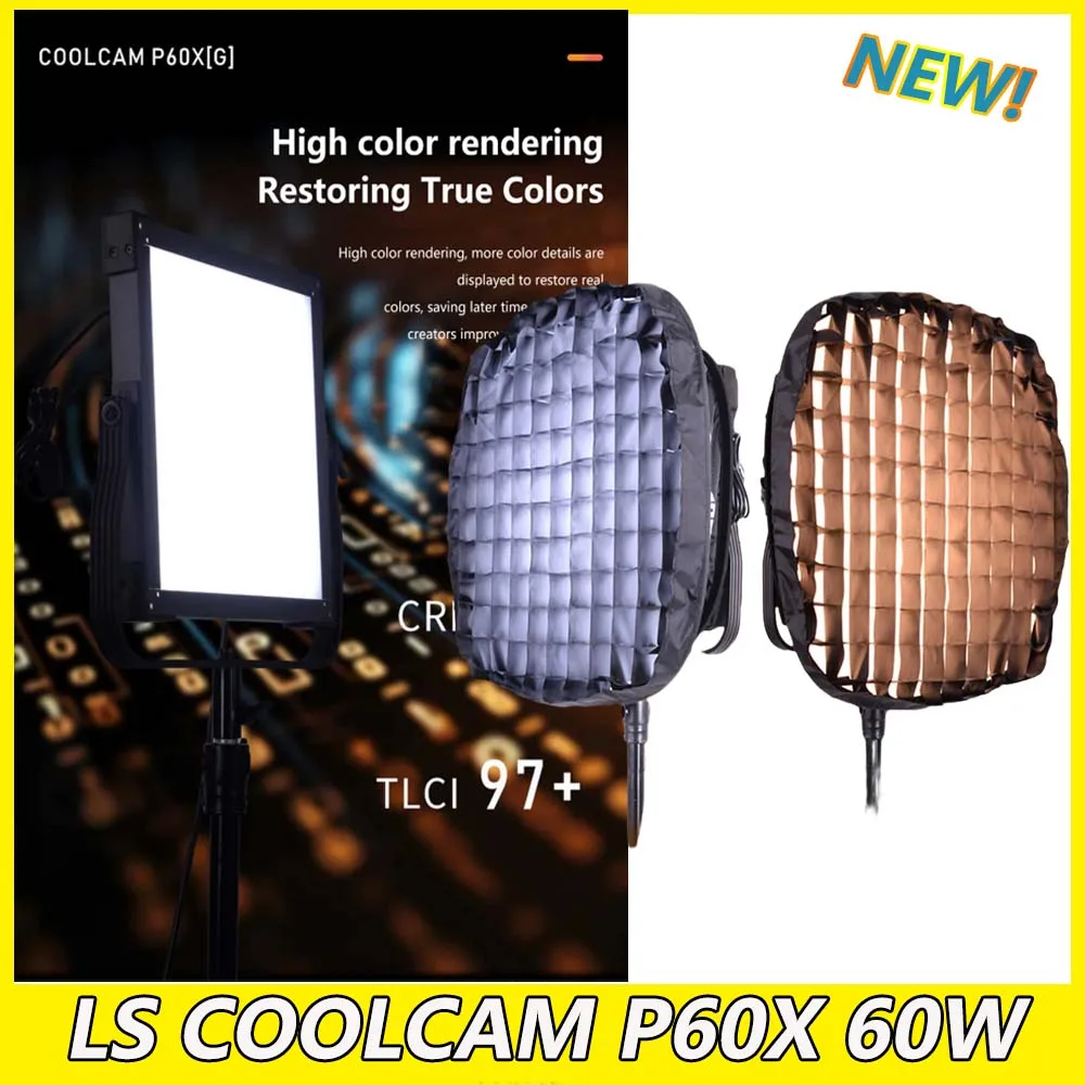 LS COOLCAM P60X 60W Photography Fill Light Bi-Color Temperature LED Flat Panel Light For Movie Lighting Interview Photography