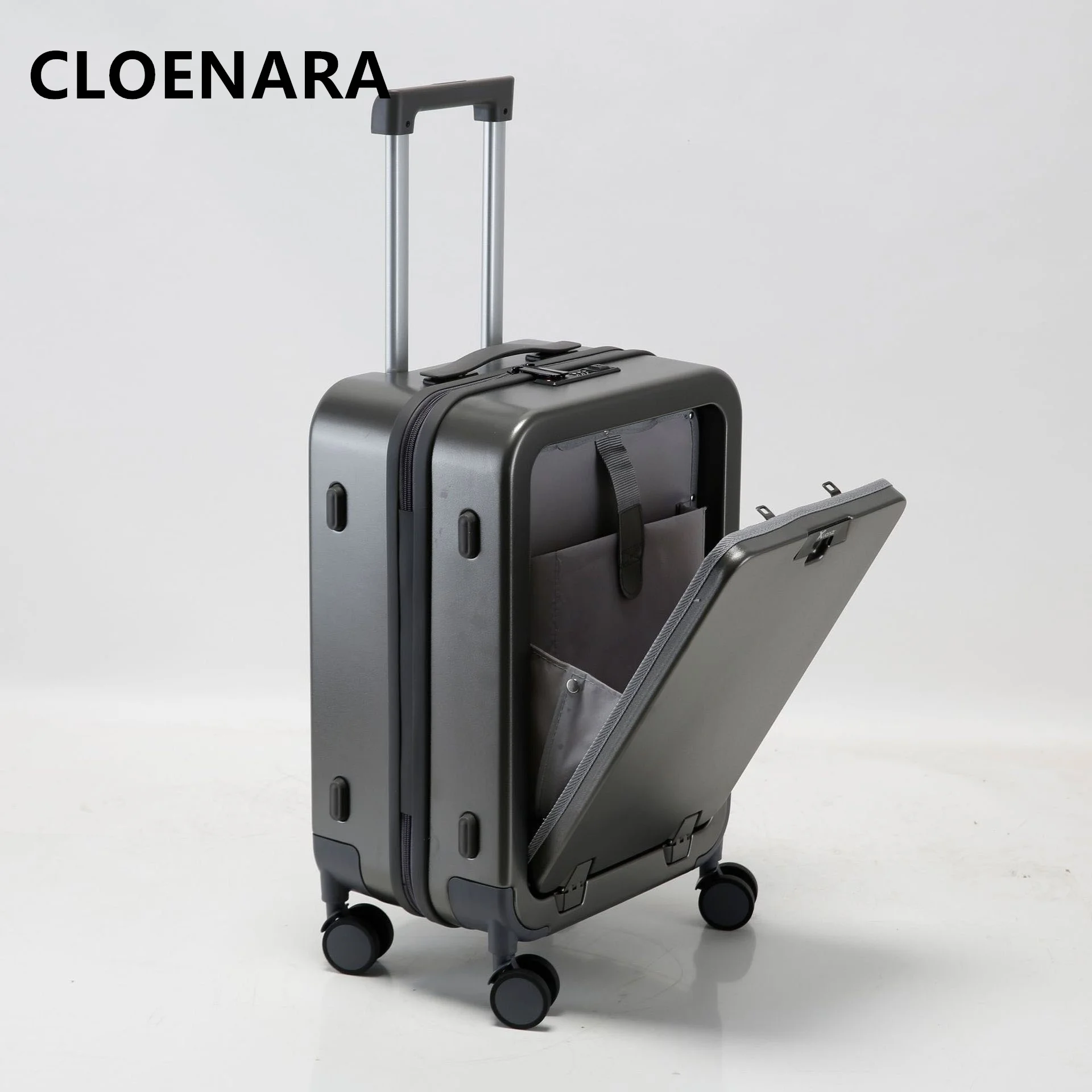 COLENARA-Trolley Case de abertura frontal com laptop, bagagem de embarque forte e durável, mala de alta qualidade, 20 ", 22", 24 ", 26"