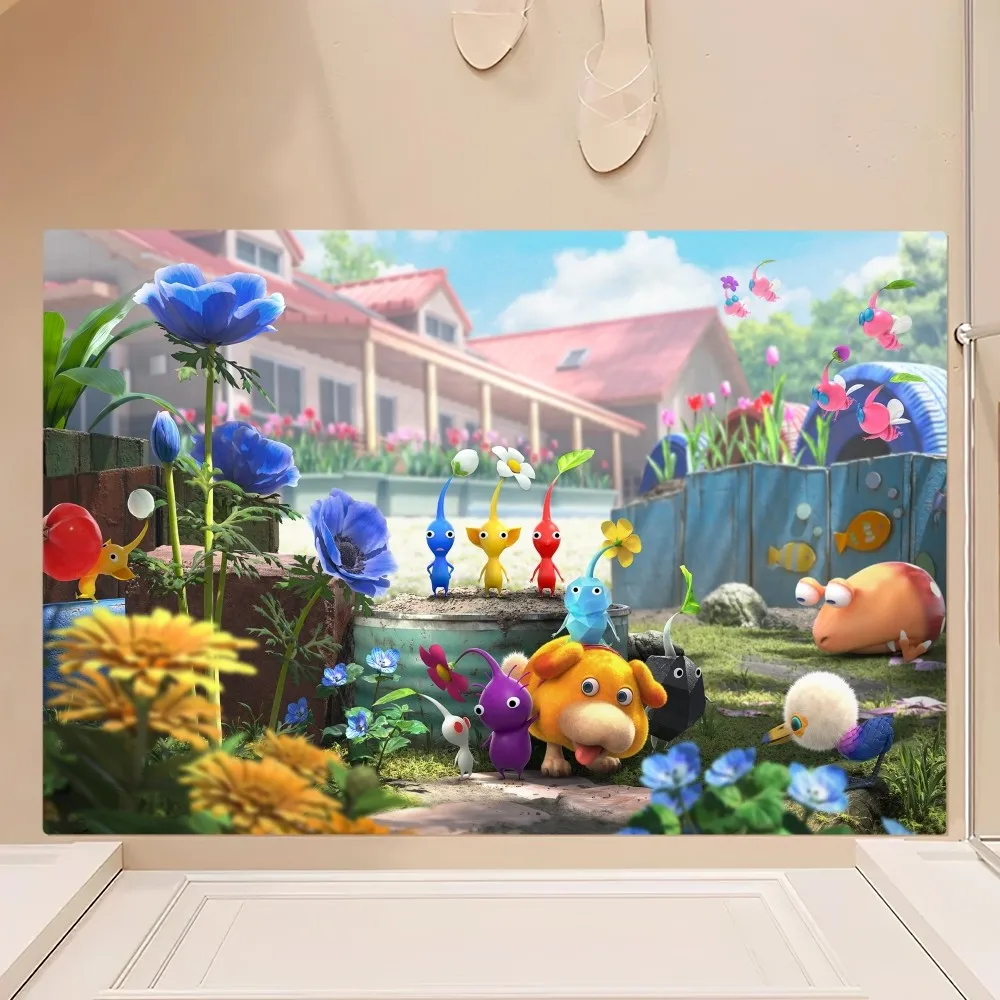 Strategy Game P-Pikmin 4 Floor Mat Bedroom Kitchen Door Bath House Super Absorbent Foot Non-slip