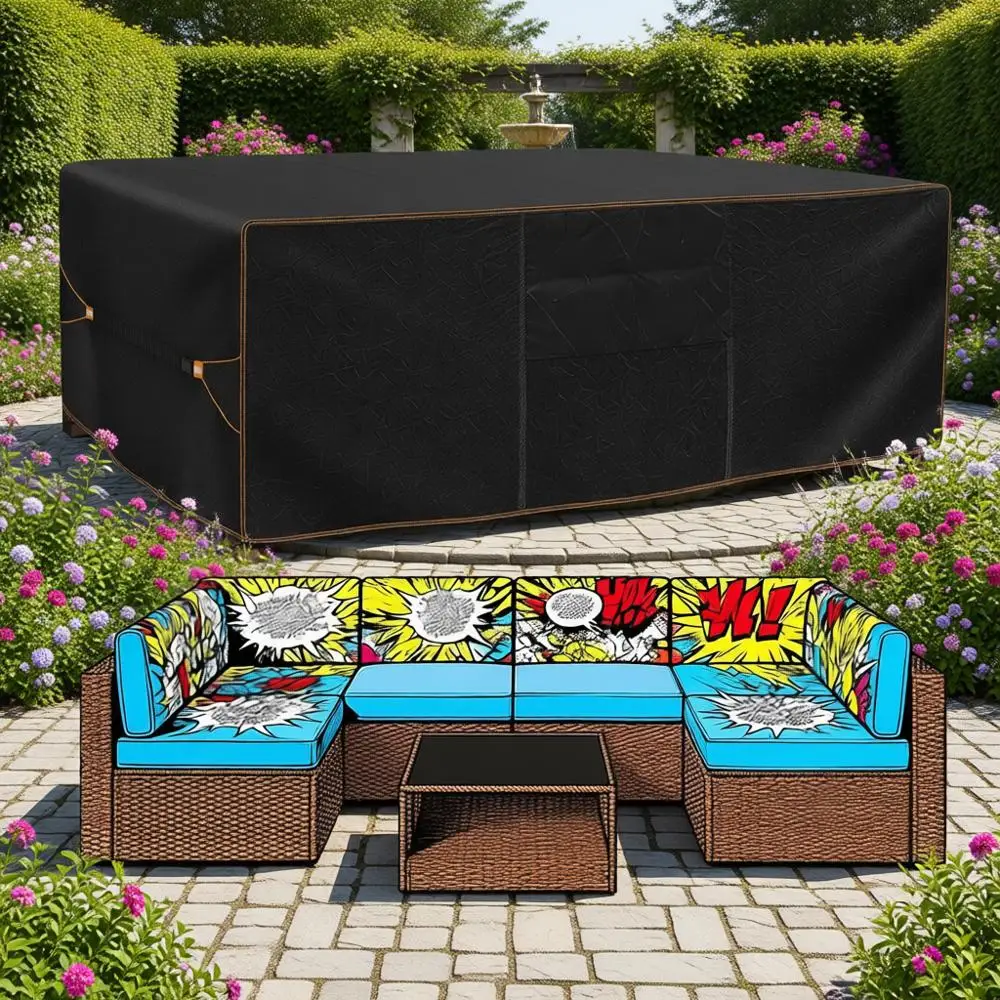 

Extra Large Waterproof Outdoor Furniture Covers - Clearance Patio Sofa & Sectional Couch Set Cover, Heavy Duty Dining Set Cover