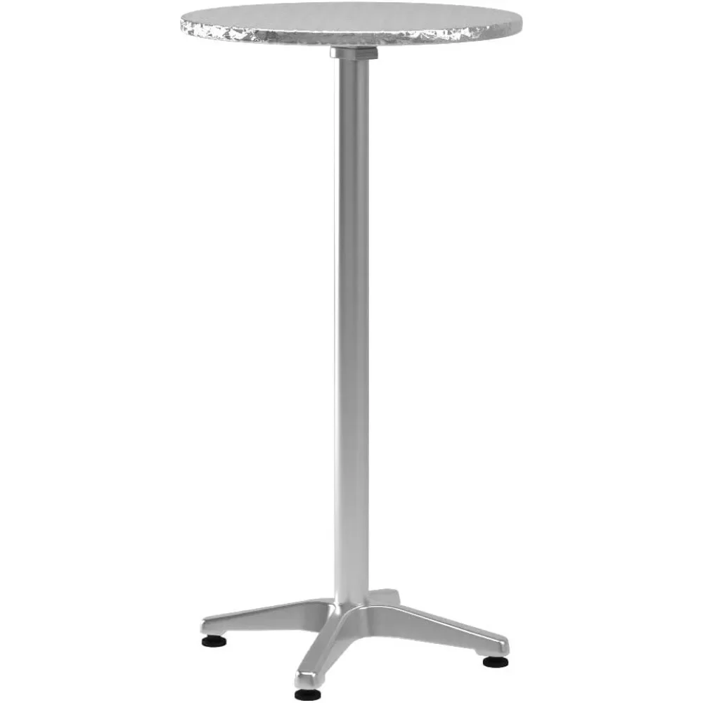 Meubelen Mellie 23.25 "Ronde Aluminium Binnen-Buiten Bar Hoogte Tafel Met Opklapbare Tafel