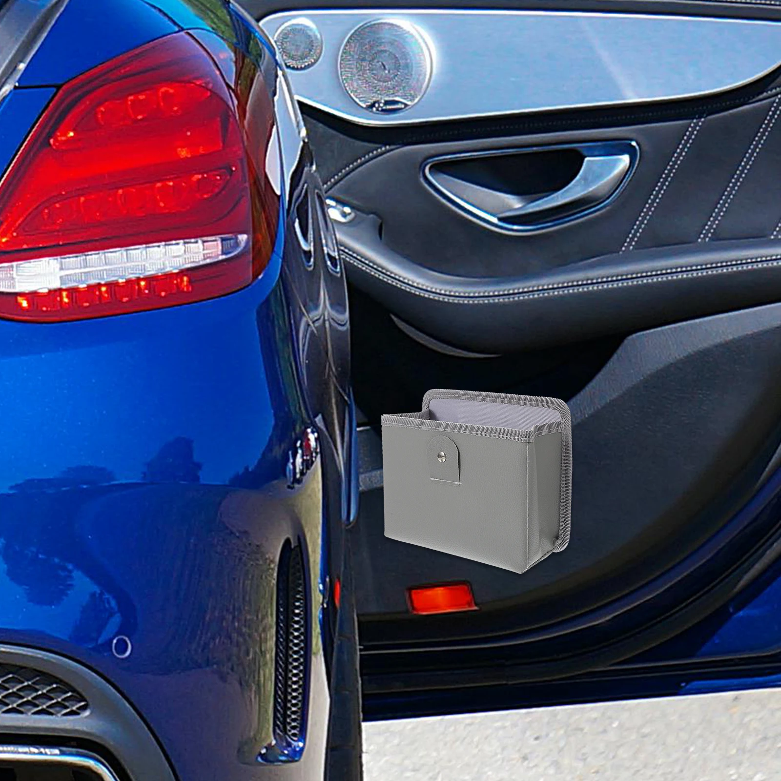 

Car Storage Organizer Foldable Design PU Material Durable Car Door Bin Easy Install No Tools Needed Organizer Storage Box