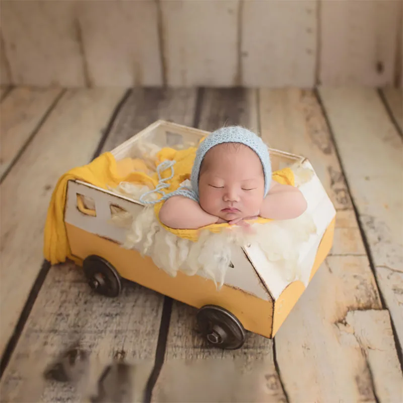 Retro Style Newborn Photography Props Iron Mini Stroller Infant Posing Accessories Studio Baby Photo Decorative Container