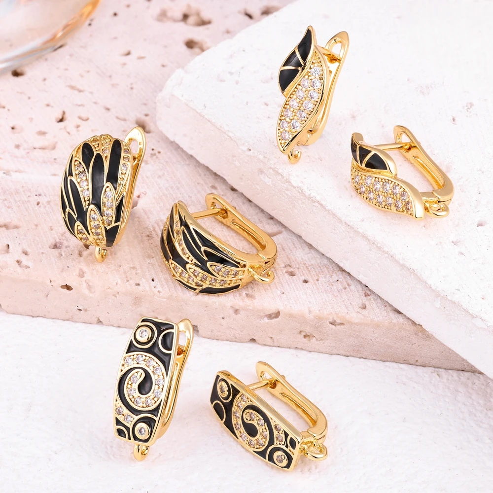 Juya 2, 4 Stück/Set, 18 Karat versilberte, einfache Verbindungselemente, Verschlussösen für Ohrringe, zum Selbermachen von Ohrringen für Damen, geeignet für Edelsteine, Perlen und Kristalle. – Detail 2