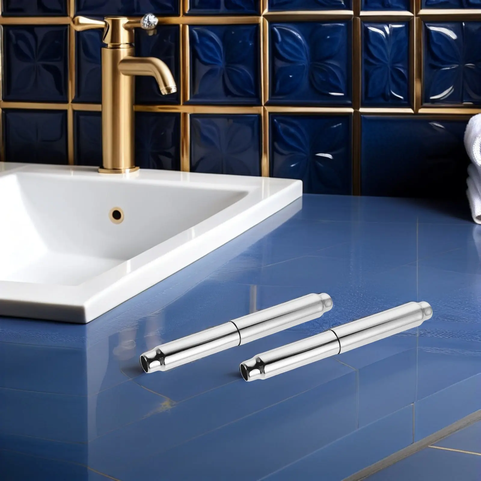 2Pcs Stainless Steel Toilet Paper Holder Roller Spring Loaded Replacement Spindle Rod for Bathroom Tissue Holder Rod Universal