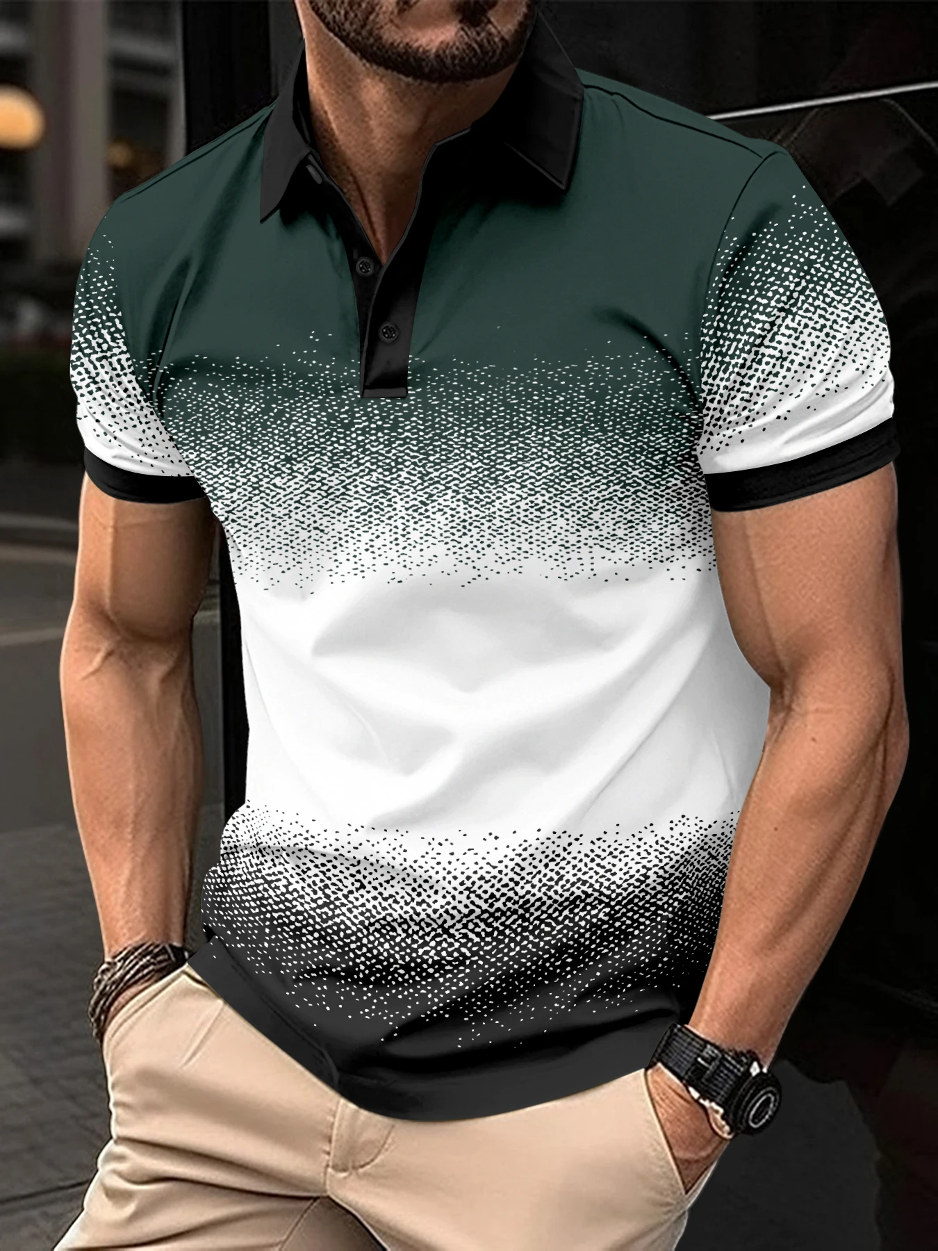 Men's Summer Lapel Casual Short-Sleeved Three-Color Shopping Party Comfortable Energetic Sports Style Top Shirt