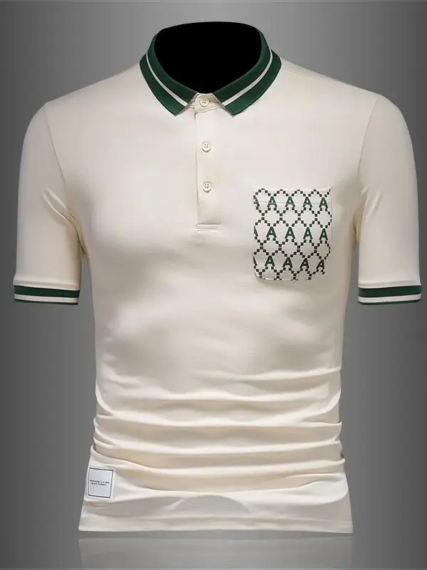 

Men's Summer ort Sve irt Korean Sle Slim Fit Breathable Faion Urban Cotton Polyester Blend Printed T-irt