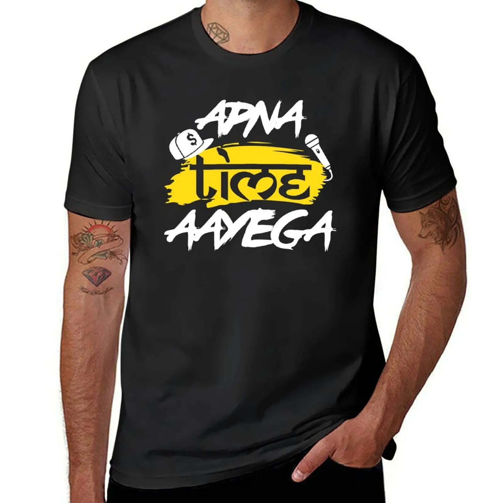 Apna Time Aayega Bollywood Hindi Quote T-Shirt anime clothes Short sleeve tee tops summer tops t shirts for men graphic