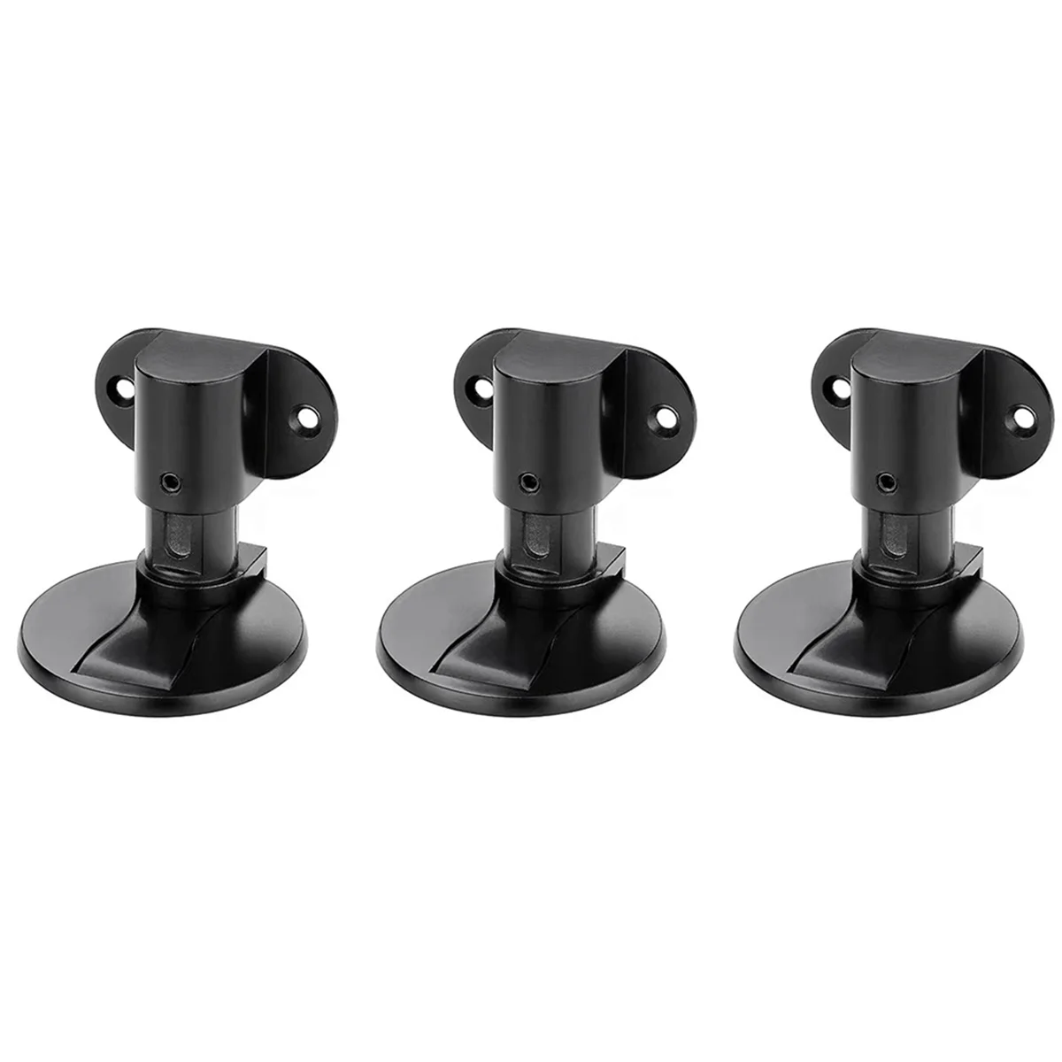 3PCS Adjustable Alloy Door Stop Anti-Collision Invisible Door Punch-Free Bathroom Floor Door Stop Black