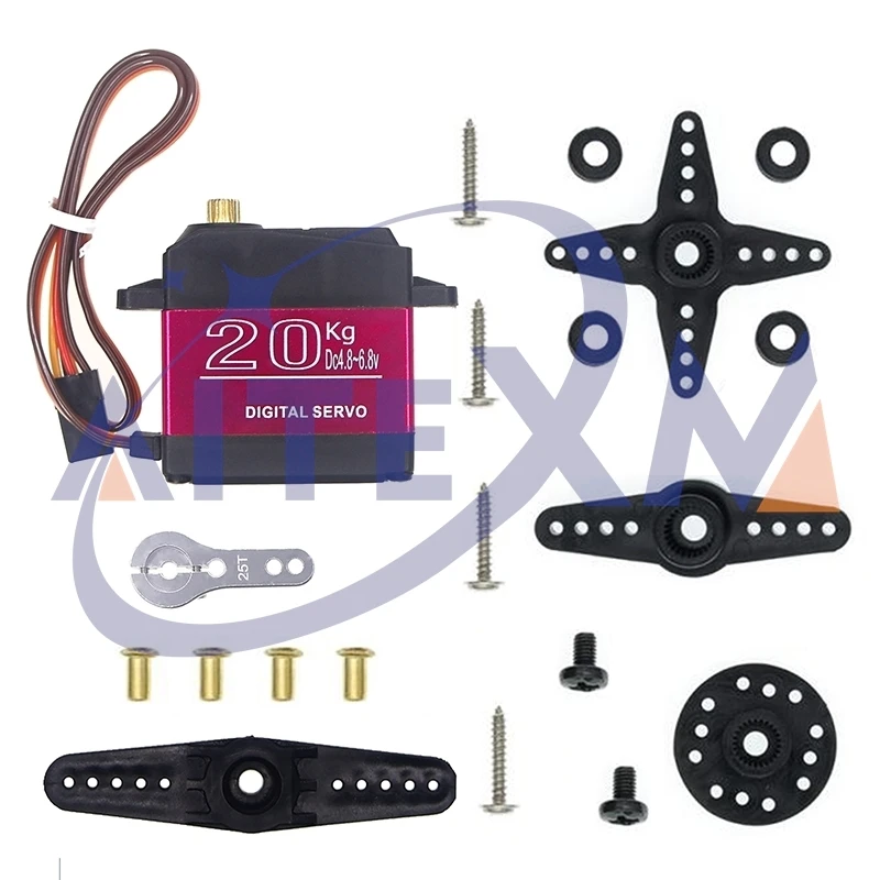 YANXD Servo impermeable DS3218 DS3218MG 180 grados 20KG/0.14sec Servo Digital de engranaje de Metal para 1/8 1/10 1/12 escala RC Crawler