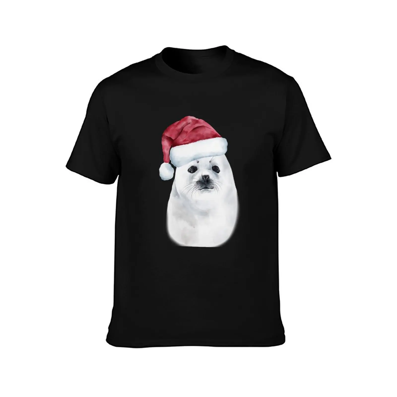 Cute Harp Seal Pup Christmas gift T-Shirt, Summer Casual Cotton Tee, Oversized Streetwear Tops, Vintage Graphic Print