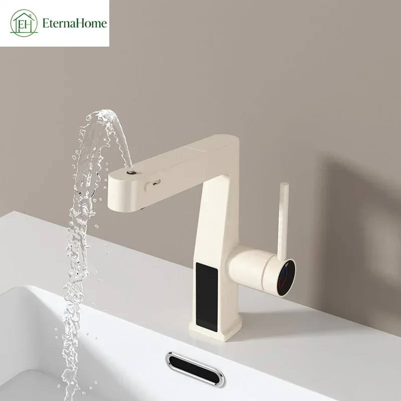 Basin Faucets Gray/Black/Gold/Chrome/White Hot & Cold Water Mixer Washbasin Pull-out Faucet Sink Copper Tap Bathroom Accessories
