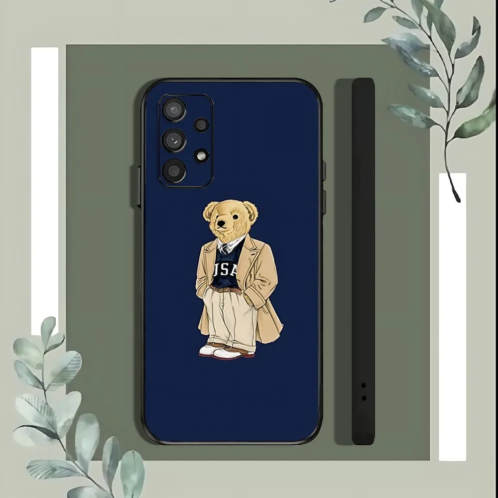 Baron Filou Bear Fashion Phone Case For Samsung Galaxy A52 A12 A51 S21 Edge S22ULTRA S23 S20LITE Plus Ultra Black Cover