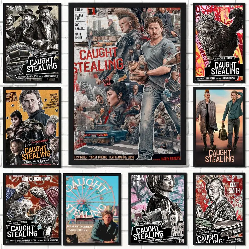 classic movie C-Caught Stealing 2025-G Poster Self Adhesive Wall Decor for Modern Home Cafe Office and Bar
