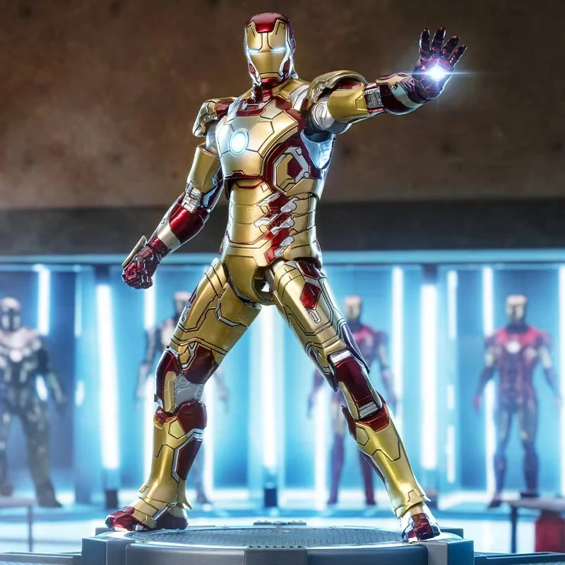 Genuine Zd Toys Iron Man Mark Mk42 Action Figure Collectible Model Movable Joints Light Up Base Desktop Decoration Toy Gifts view 3