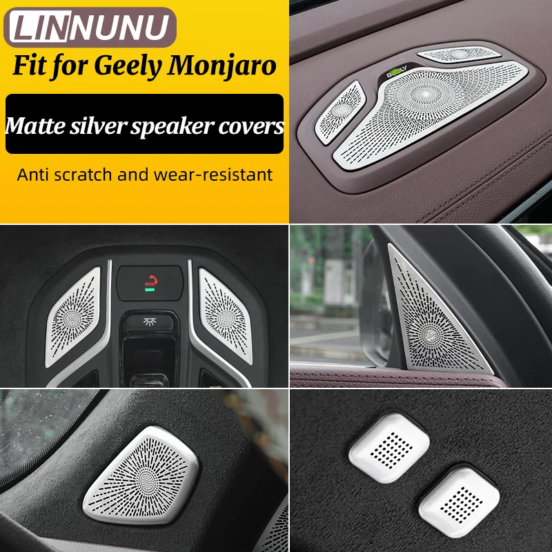 LINNUNU Car Interior Audio Speaker Horn Cover Trim For Geely Monjaro KX11 Xingyue L 2021-2026 Loudspeaker Decoration Accessorie