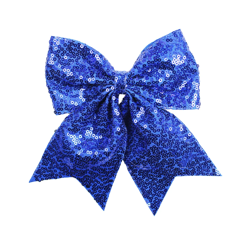 12pcs/Lot 8 Inch Rainbow Glitter Alligator/Elastic Big Hair Clips for Girls Cheerleading Bows Hairpinsw Tie Kids Hair Accessorie