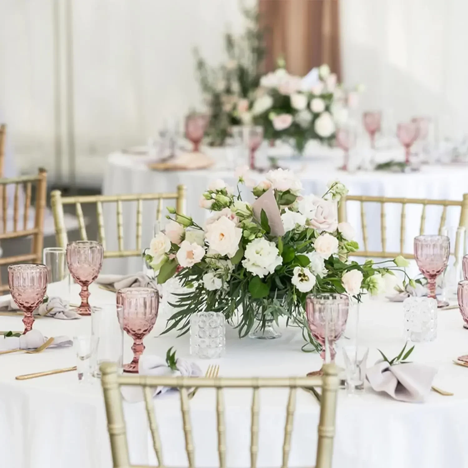 Round Tablecloth White (6 Pack) Circular Polyester Table Cover 120 Inch in Diameter for Dinning, Kitchen, Picnic,Wedding