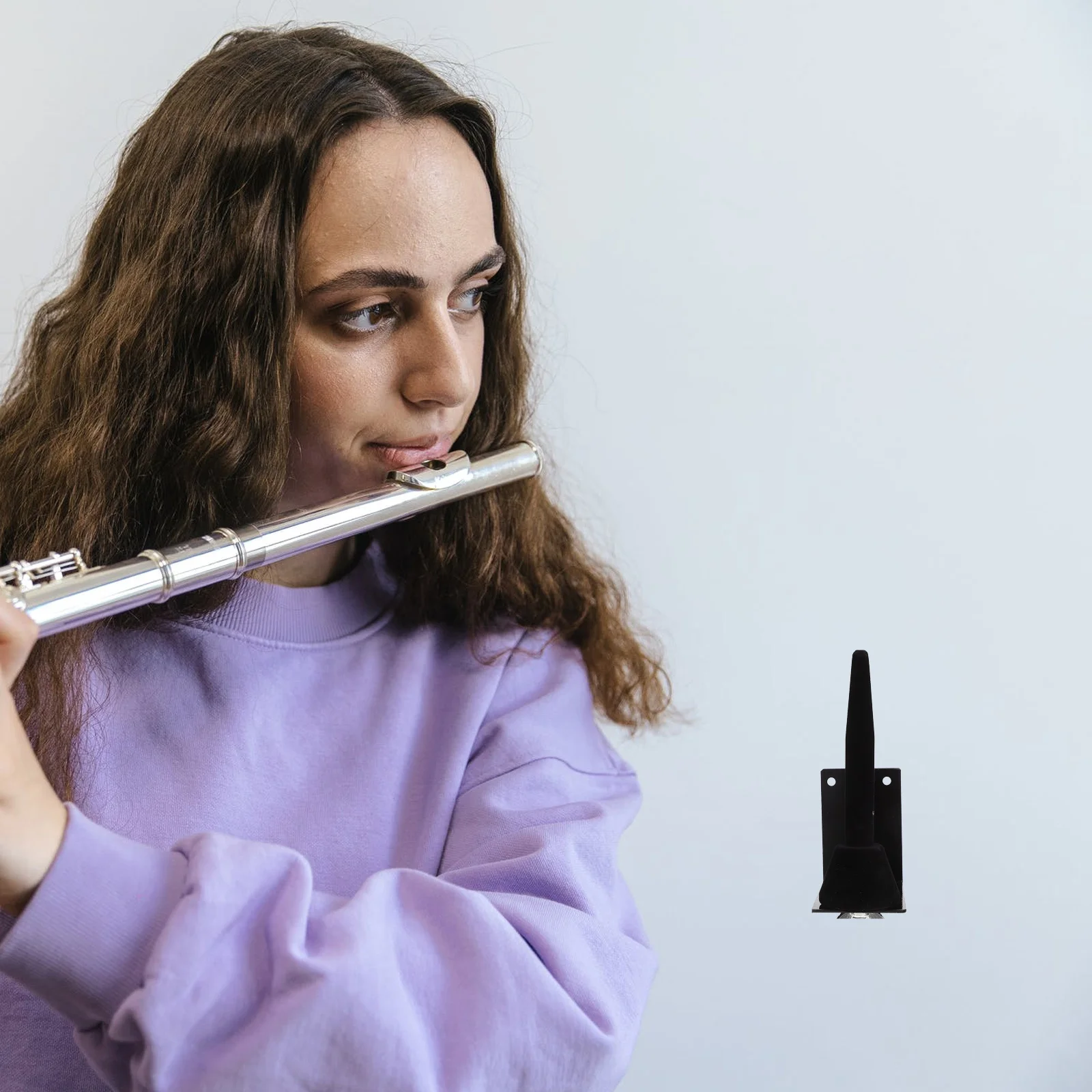 

Black Tube Hanging Rack Flute Holder for Wall Mount Hook up Clarinet and Stand Hanger Stands