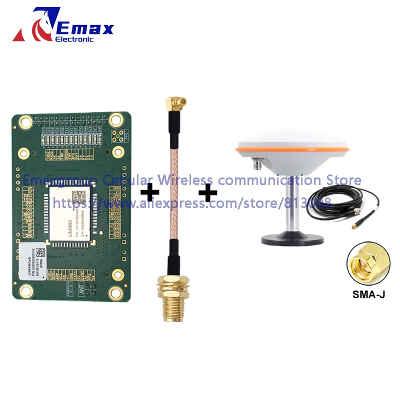 Free Ship EM-UM980D4 Core Board UM980D4 RTK GPS Module With EM-500 High-precision Antenna RTK GNSS Receiver