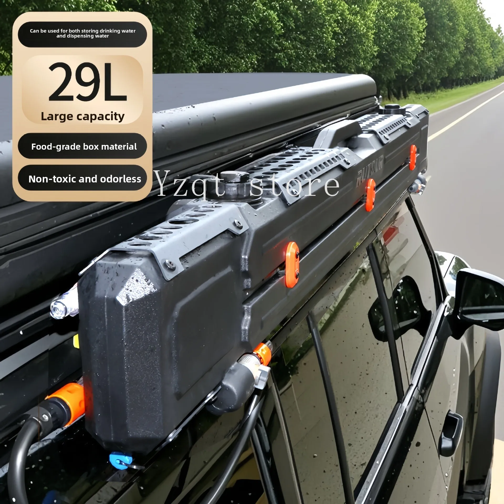 Cross-border wholesale 29L car side hanging water tank food grade with water pump high pressure storage outdoor portable
