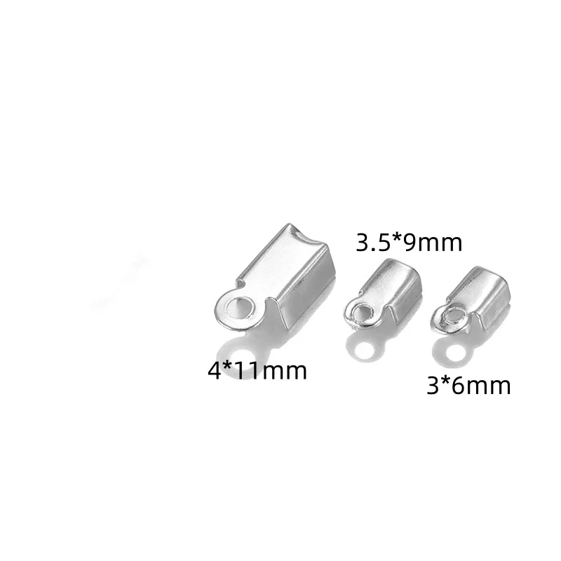 200pcs/lot Cove Clasps Cord End Caps String Ribbon Leather Clip Tip Fold Crimp Bead Connectors For Jewelry Making DIY Supplies