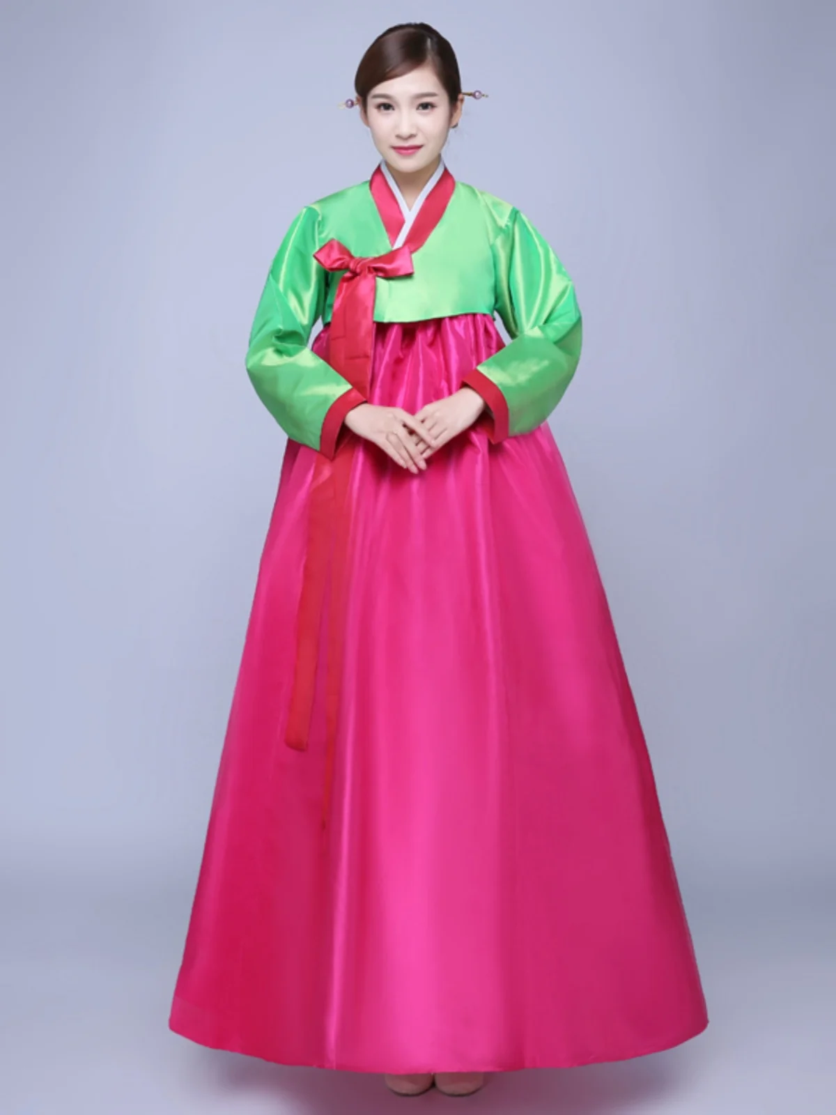 

Классический корейский традиционный костюм с длинной юбкой, этнический сценический наряд для выступлений, драматическая опера, исторический реактивный костюм