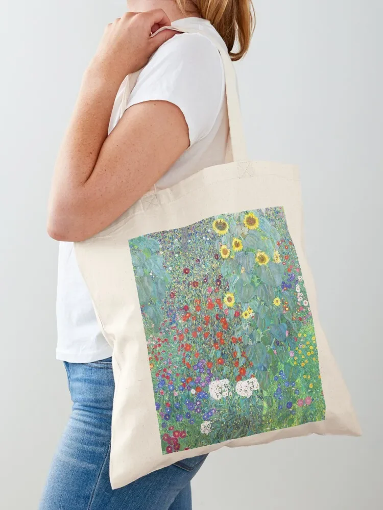 

The Sunflower Garden, Gustav Klimt Tote Bag Women's handbag the tote bag foldable reusable bag