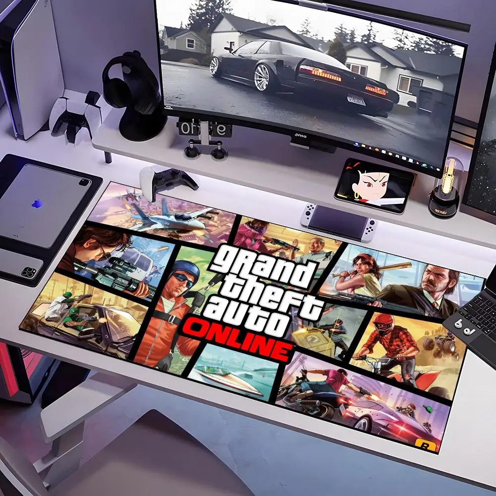 Game Grand Theft Auto GTA Mouse Pad Large Anti-Slip Rubber Gaming MousePad Durable Desk Pad Thick Seam Edge Suitable For Office