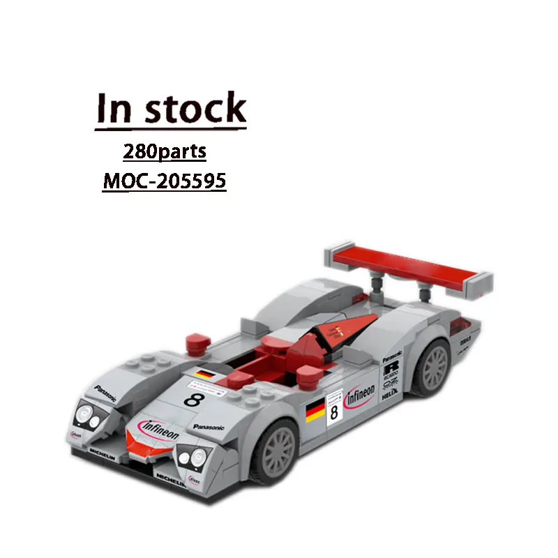 

MOC-205595 Classic R8 Supercar Racing Building Blocks Model 280 PartsMOC Creative Boy Kids Birthday Building Blocks Toy Gift